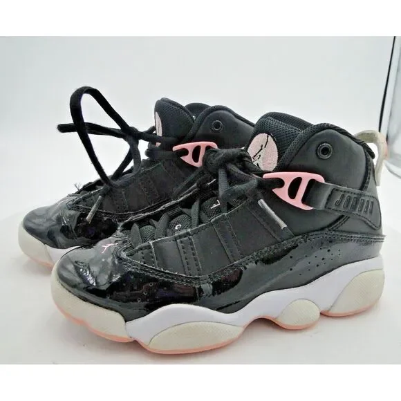 Nike Kid's Air Jordan 6 Rings Shoes Black Arctic Punch Pink 323431-002 Youth 12C - Picture 2 of 7